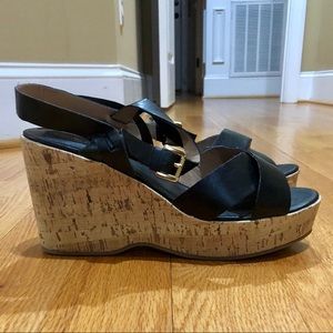 Cork wedge Black Sandal Size 9.5